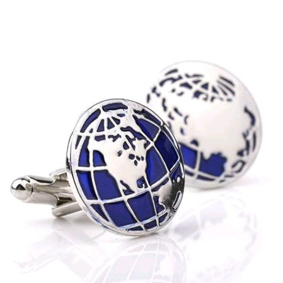 silver globe cuff links Other - Globe Round Silver Color Cuff Links